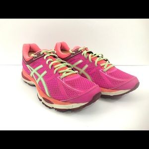 Asics Women Gel Cumulus 17 Pink Green Shoes Sz 11